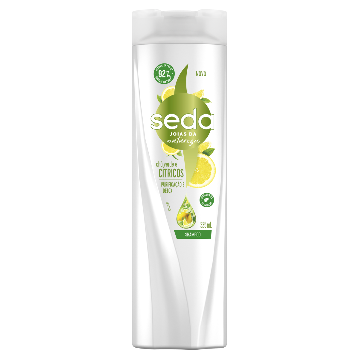 Shampoo Chá Verde e Cítricos Seda Joias da Natureza Frasco 325ml