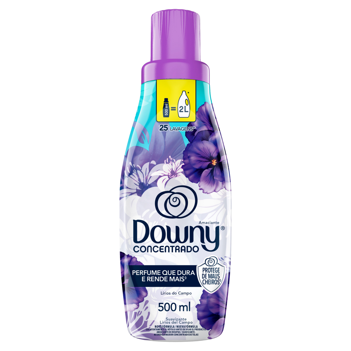 Amaciante de Roupa Concentrado Lírios do Campo Downy Frasco 500ml