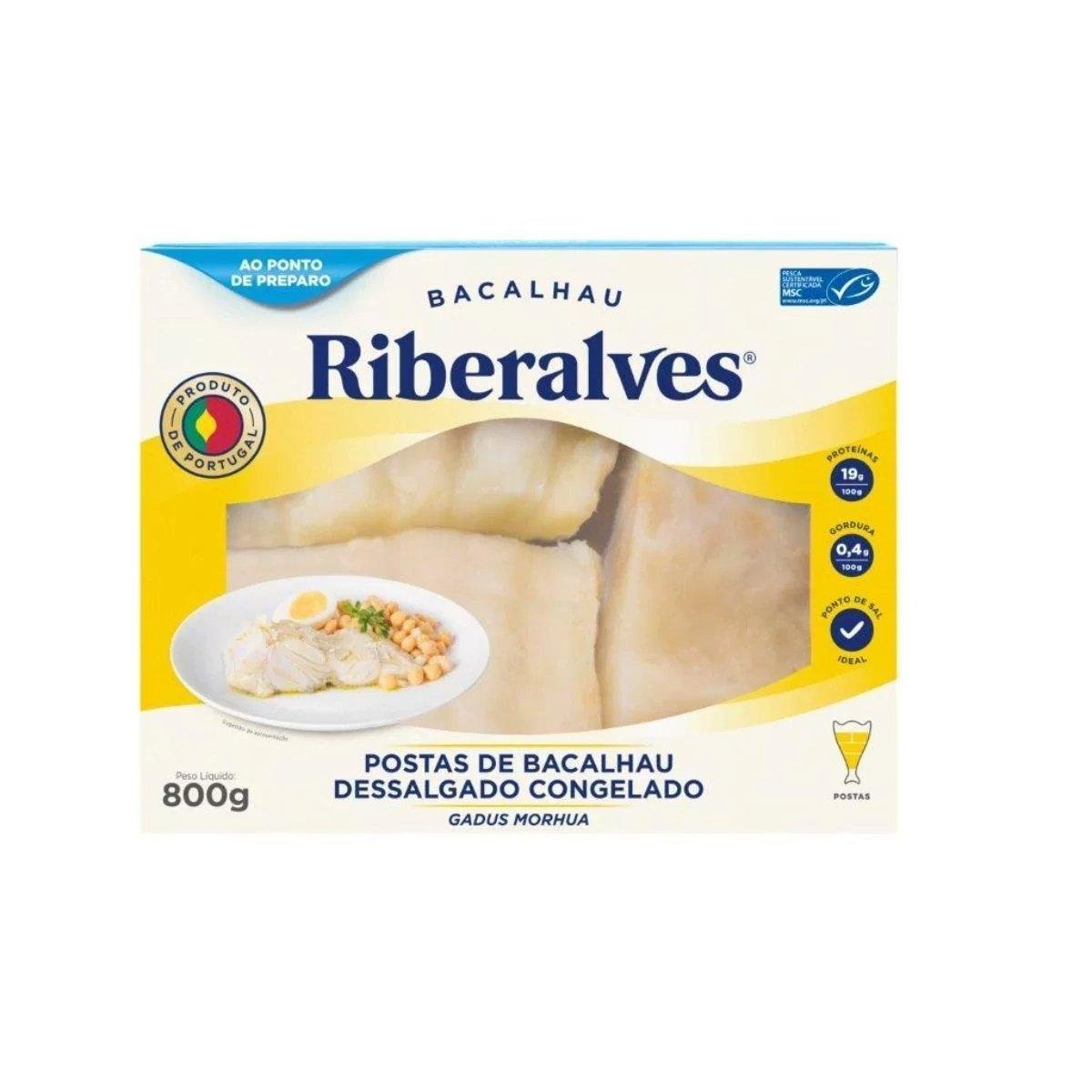 Posta de Bacalhau Dessalgado Congelado Riberalves 800G