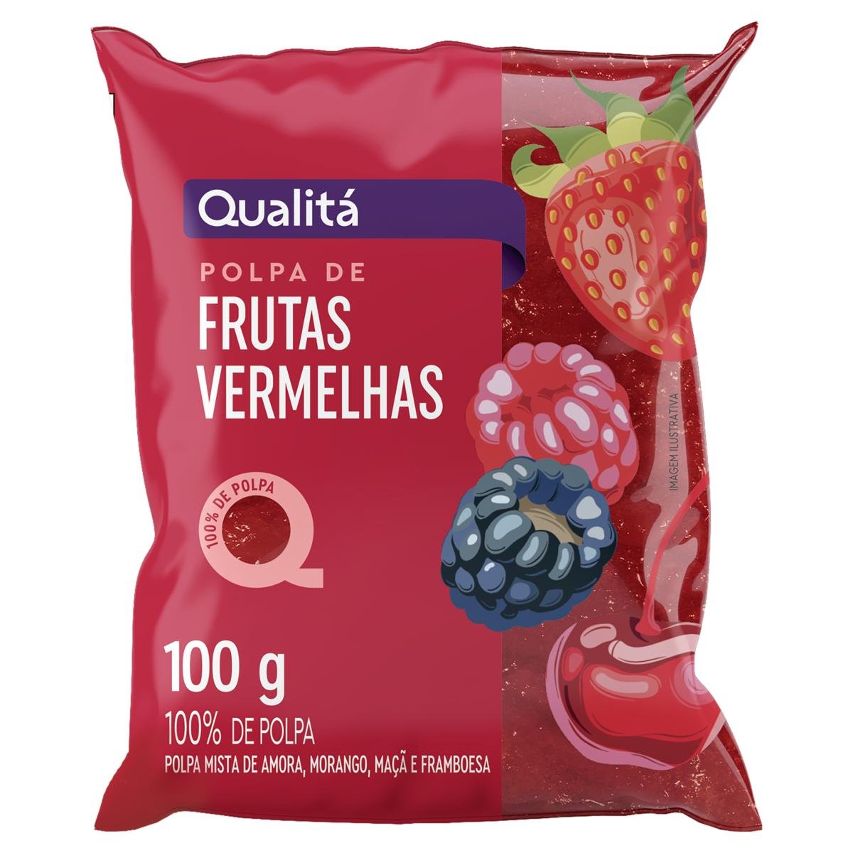 Polpa de Frutas Vermelhas Qualitá Pacote 100g