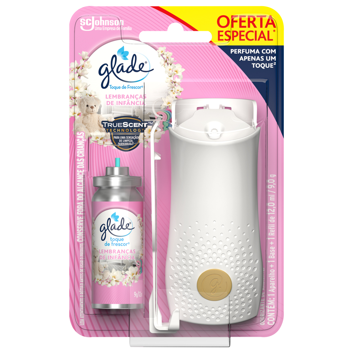 Aparelho e Odorizador de Ambiente Lembranças de Infância Glade Toque de Frescor Blister 12ml Oferta Especial
