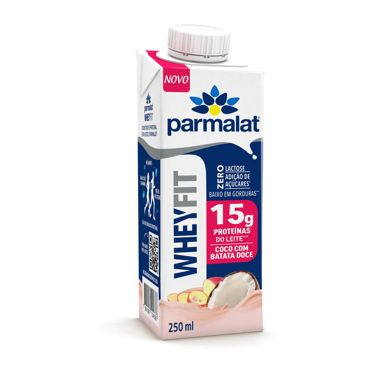 Bebida Láctea UHT Coco com Batata-Doce Zero Lactose Parmalat Wheyfit Caixa 250ml
