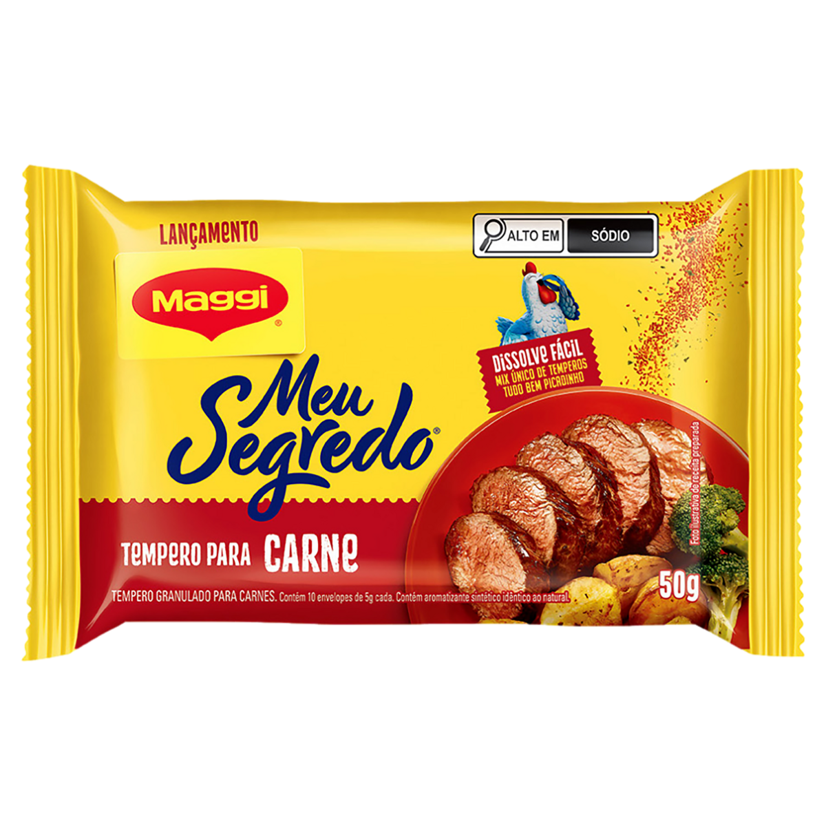 Tempero Granulado para Carne Maggi Meu Segredo Pacote 50g 10 Unidades