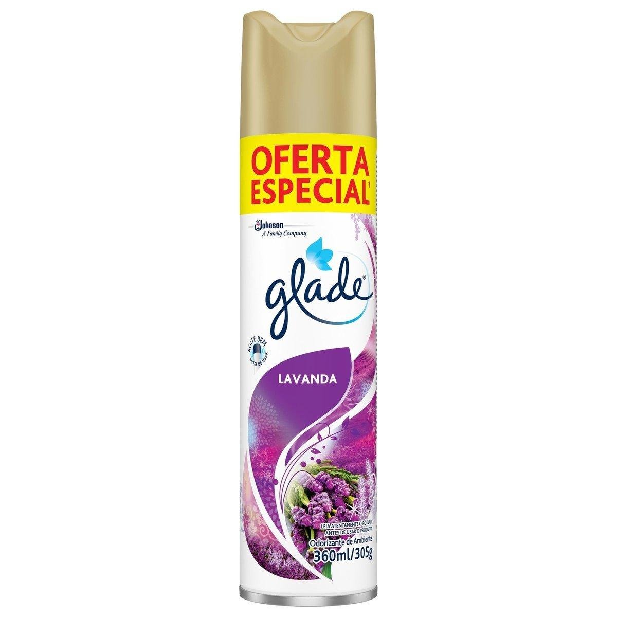 Odorizador de Ambiente Aerossol Lavanda Glade Frasco 360ml Spray Oferta Especial