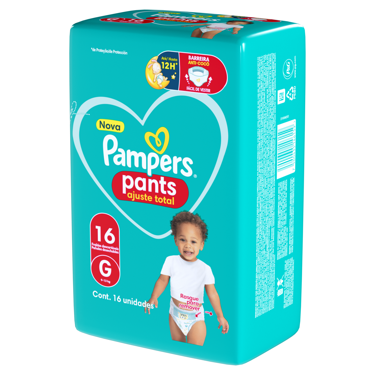 Fralda Descartável Infantil Pants Pampers Ajuste Total G Pacote 16 Unidades