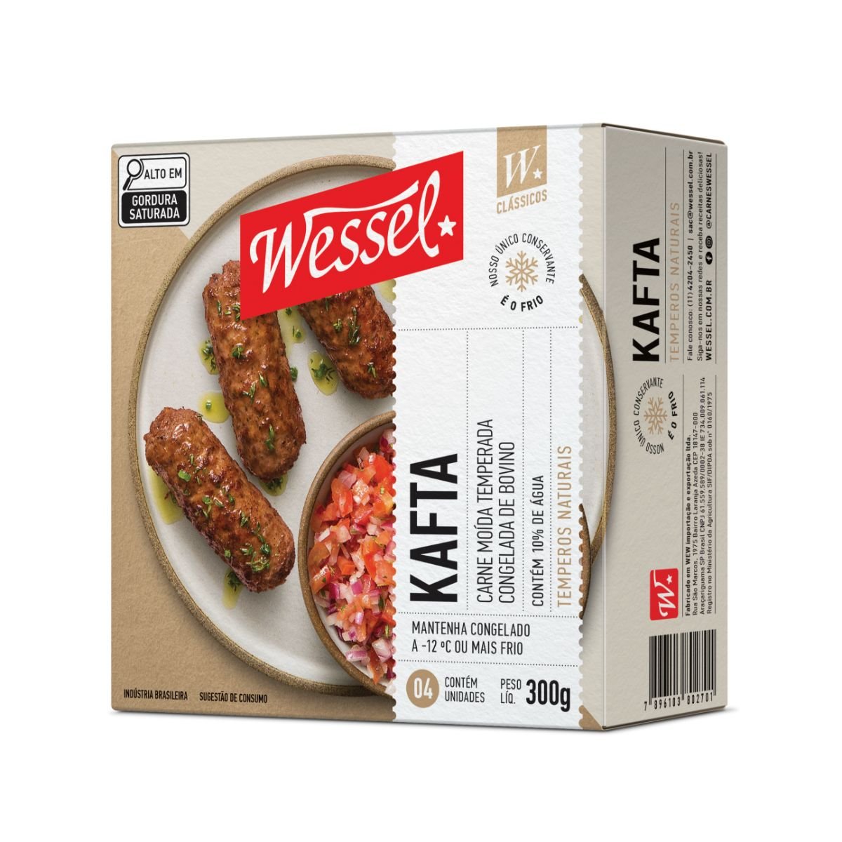 Kafta Wessel Caixa 300g 3 Unidades