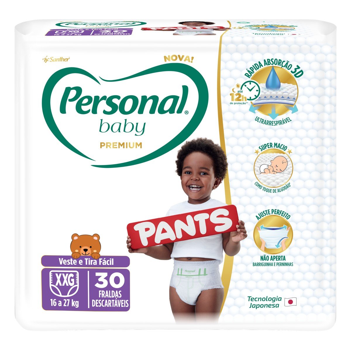 Fralda Descartável Pants Personal Baby Premium XXG Pacote 30 Unidades