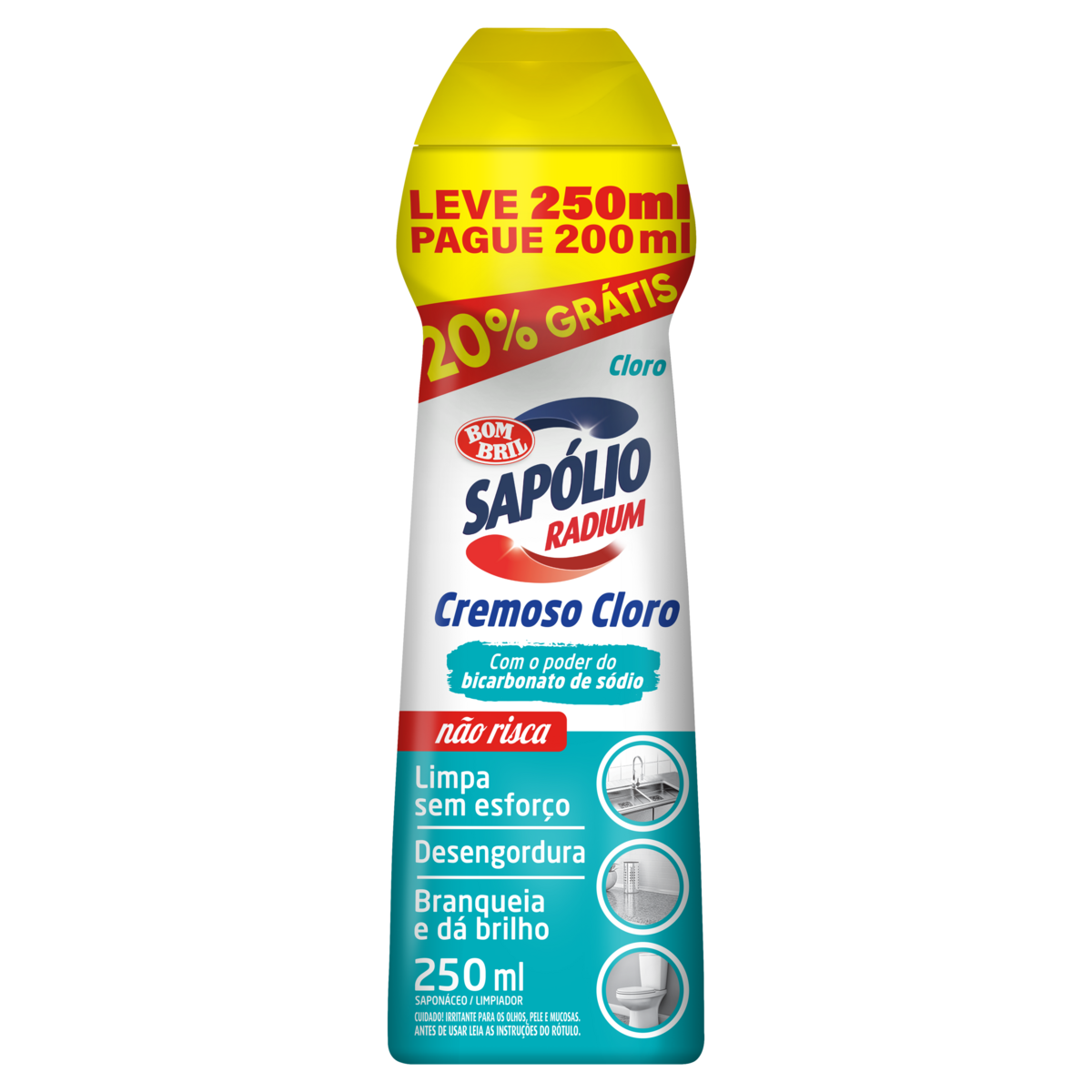 Saponáceo Cremoso Sapólio Radium Squeeze Leve 250ml Pague 200ml