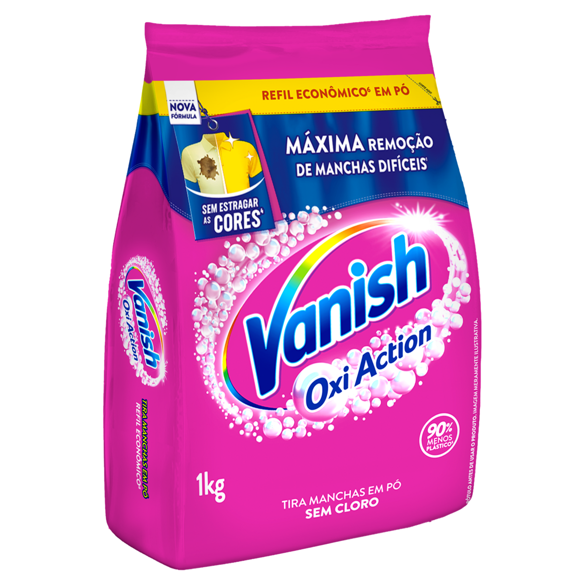 Tira-Manchas Pó Vanish Oxi Action Pacote 1kg Refil Econômico Leve Mais Pague Menos