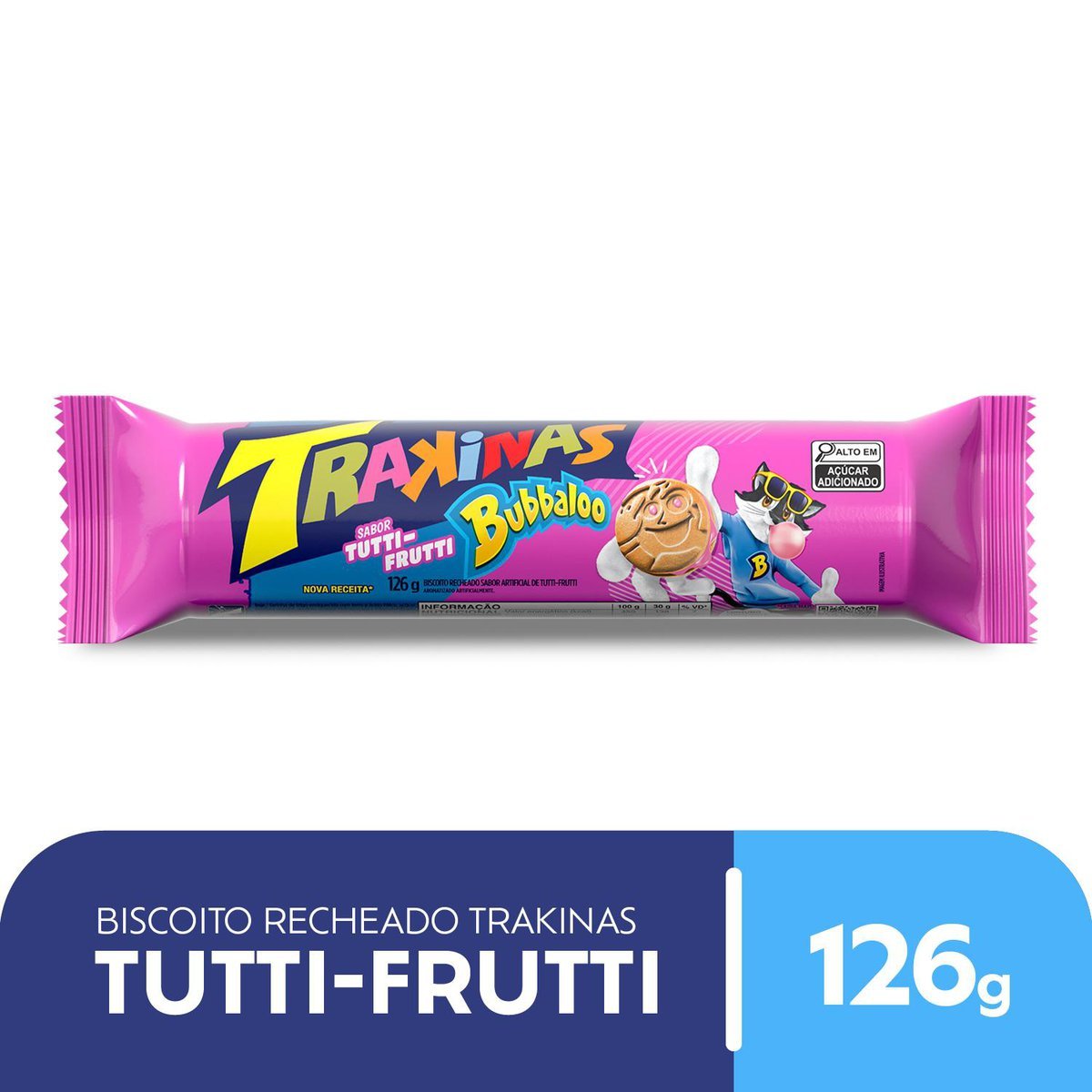 Biscoito Recheado Trakinas Tutti-Frutti 126g