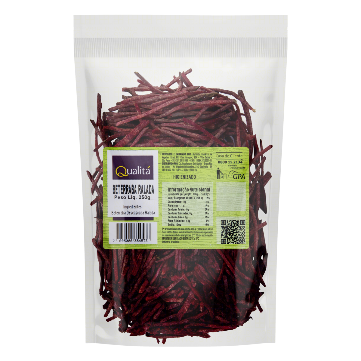 Beterraba Ralada Descascada Qualitá 250g