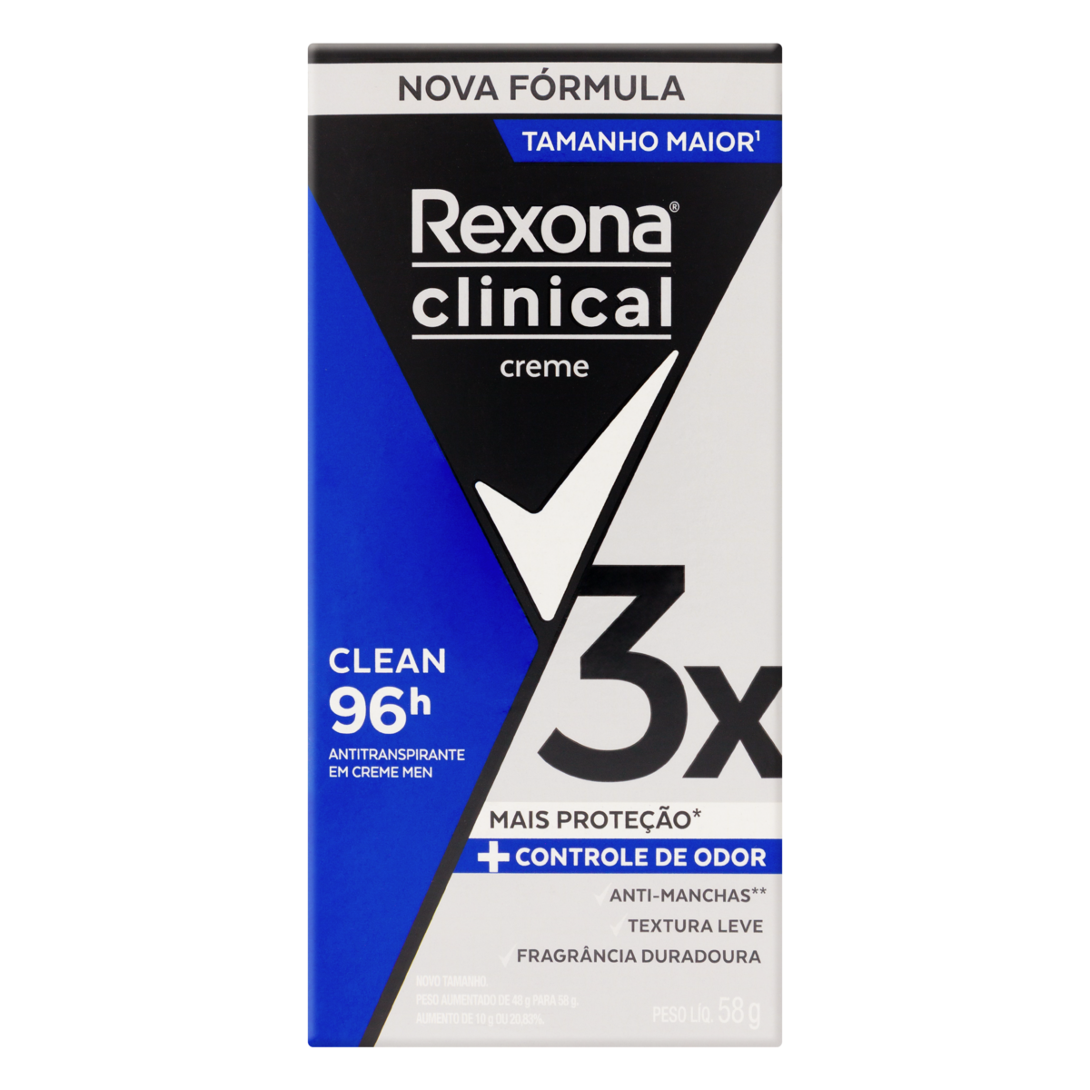 Antitranspirante Creme Clean Rexona Clinical 58g
