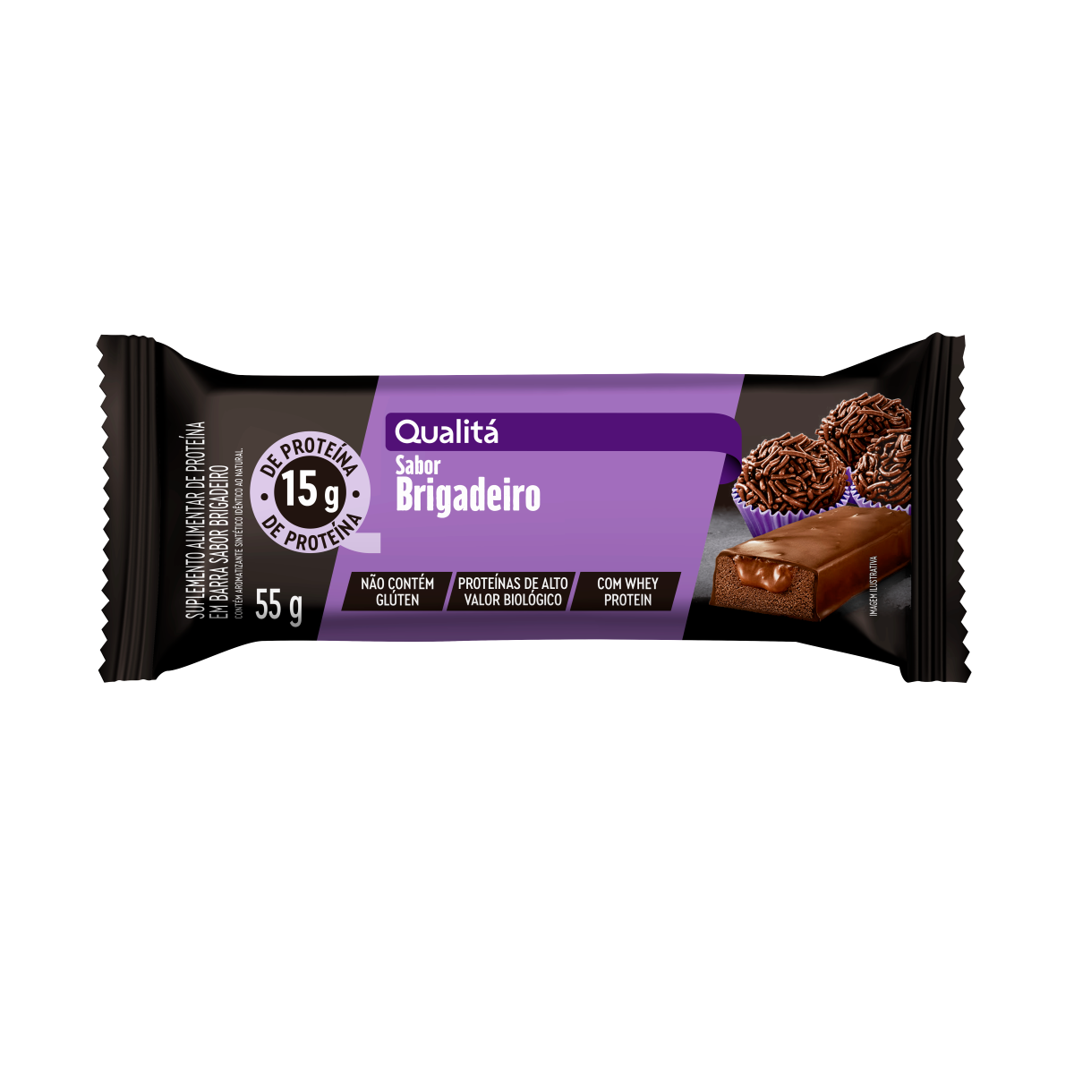 Barra de Proteína Brigadeiro Qualitá Pacote 55g