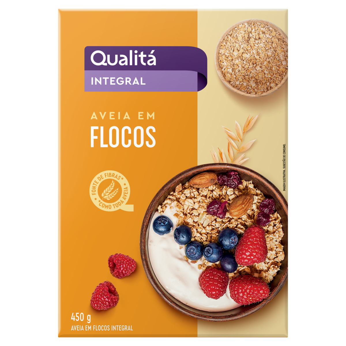 Aveia em Flocos Integral Qualitá Caixa 450g