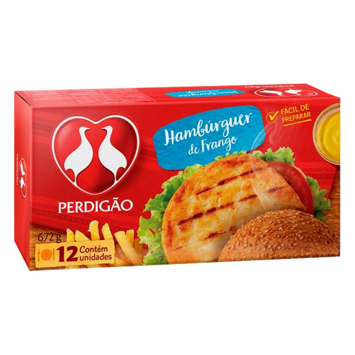 Hambúrguer de Frango Perdigão Caixa 672g 12 Unidades