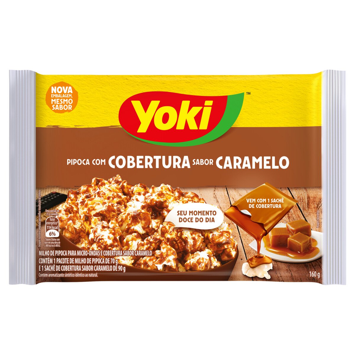 Pipoca para Microondas Coberta com Caramelo YOKI 160g