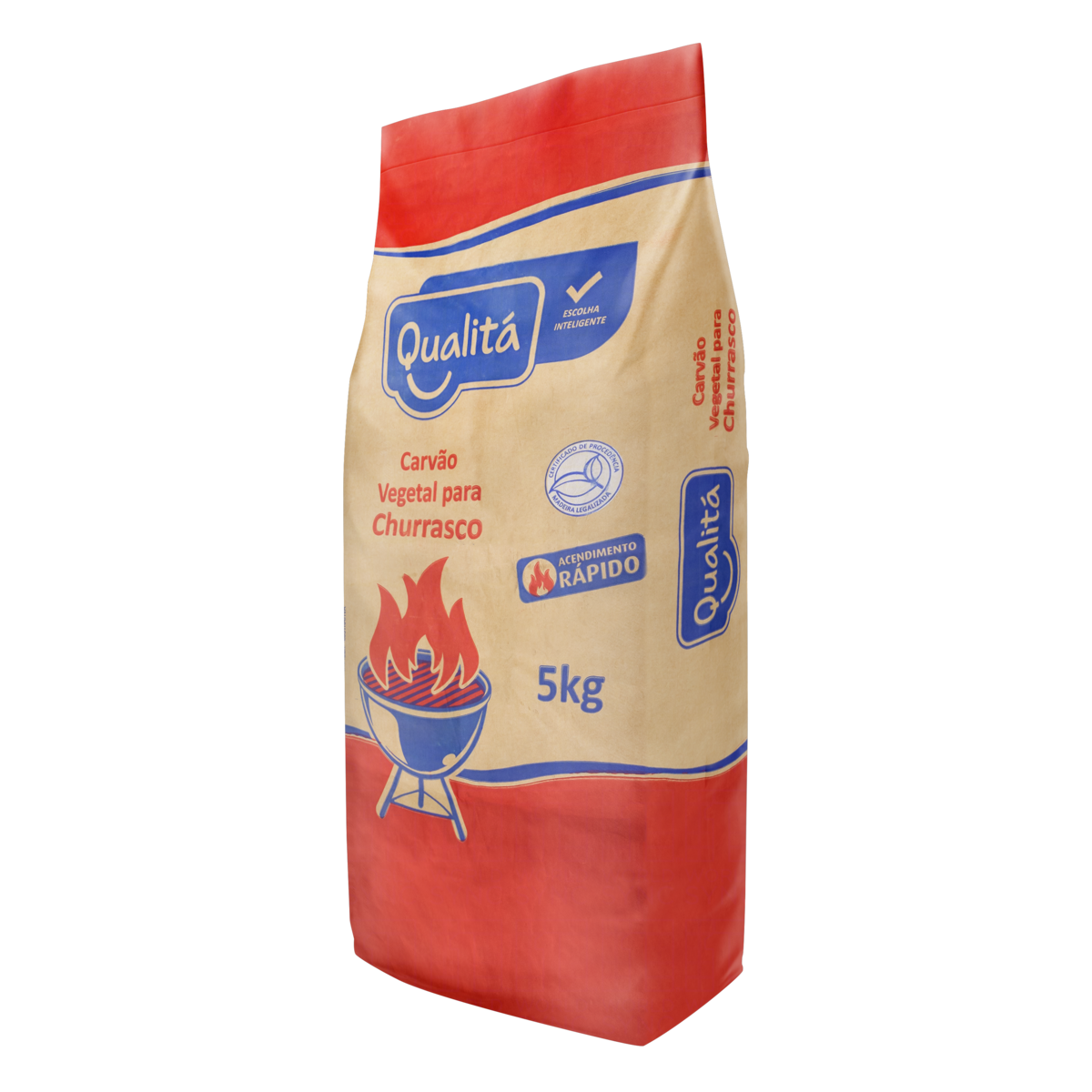 Carvão Vegetal para Churrasco Qualitá Pacote 5kg
