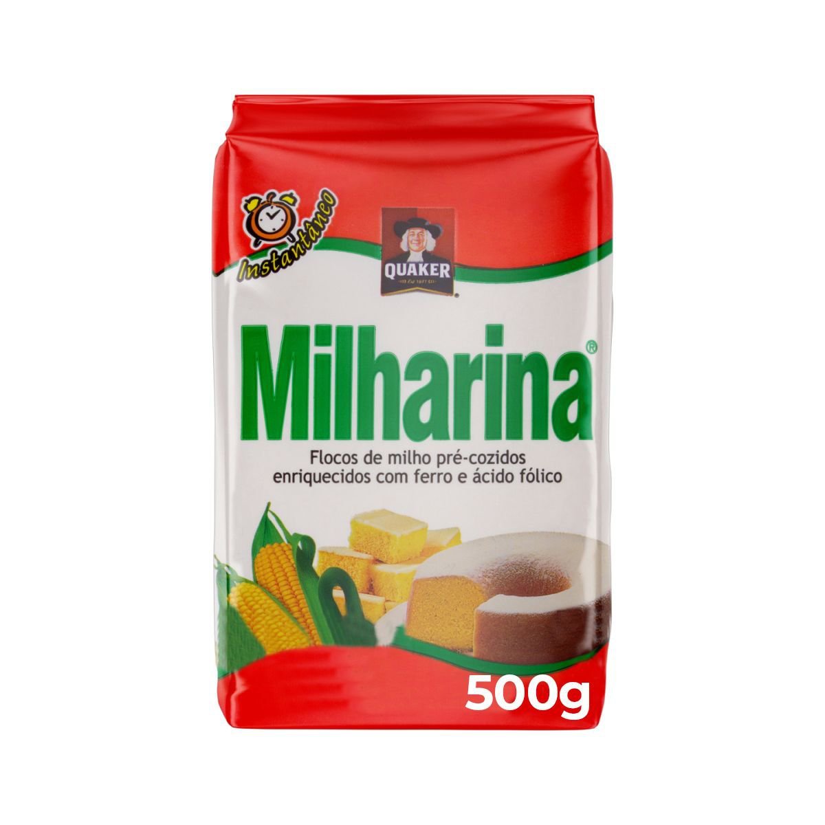 Flocos De Milho Pré-Cozido Quaker Milharina Pacote 500G