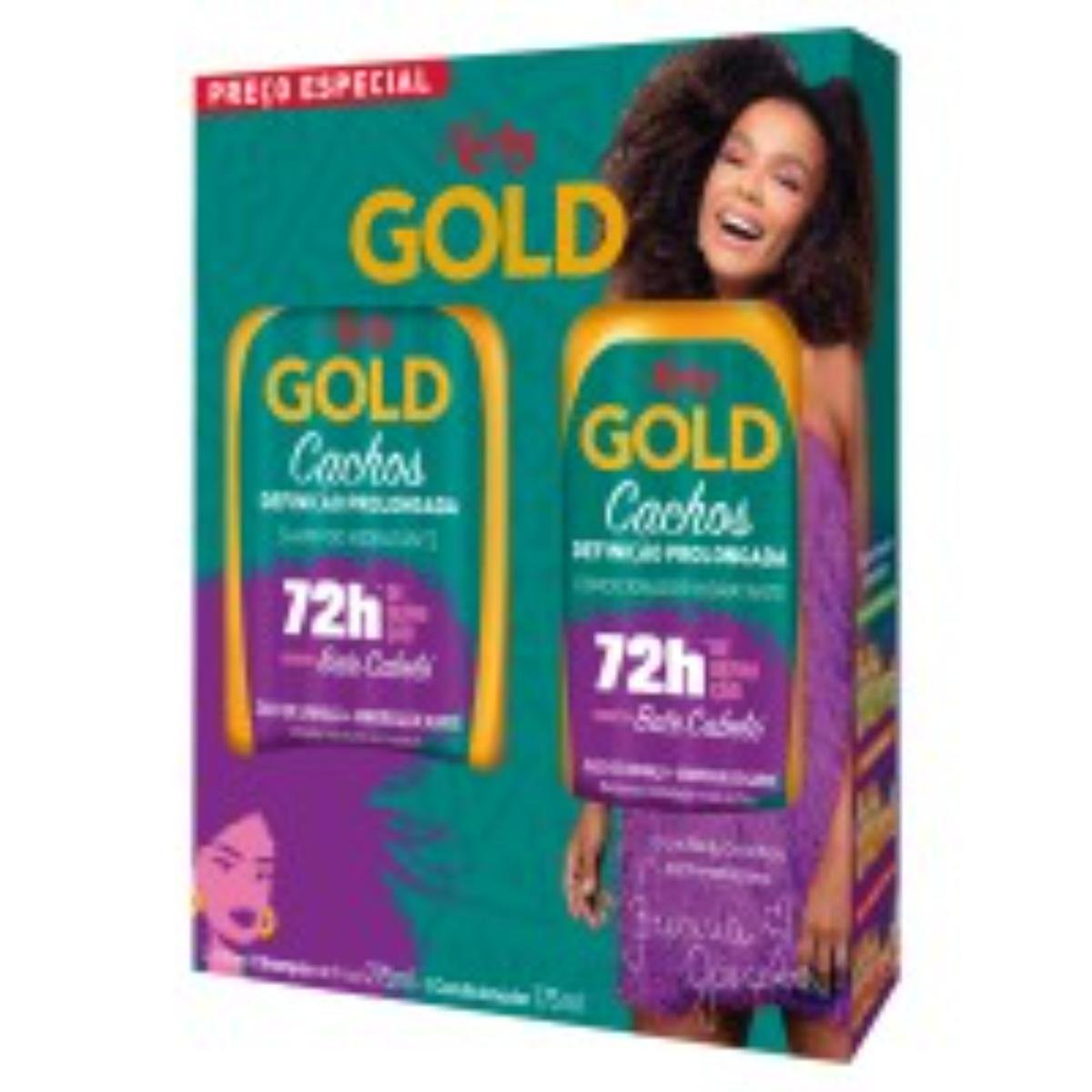 Kit Shampoo 275ml + Condicionador 175ml Niely Gold Cachos Definição Prolongada