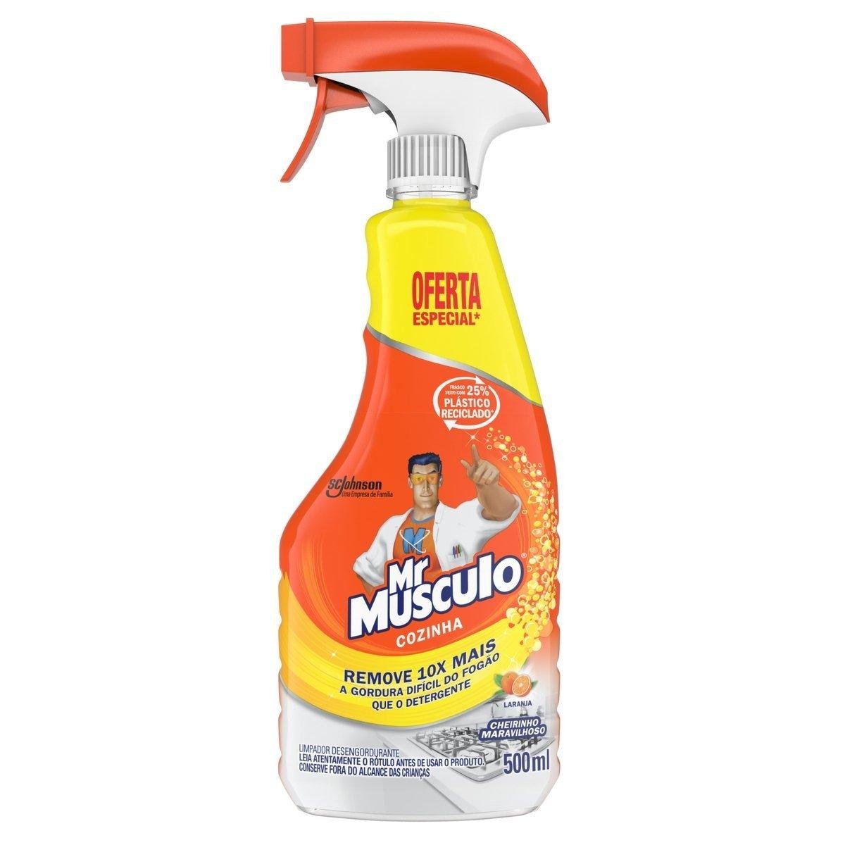 Limpador Desengordurante Cozinha Laranja Mr Músculo Frasco 500ml Borrifador Oferta Especial