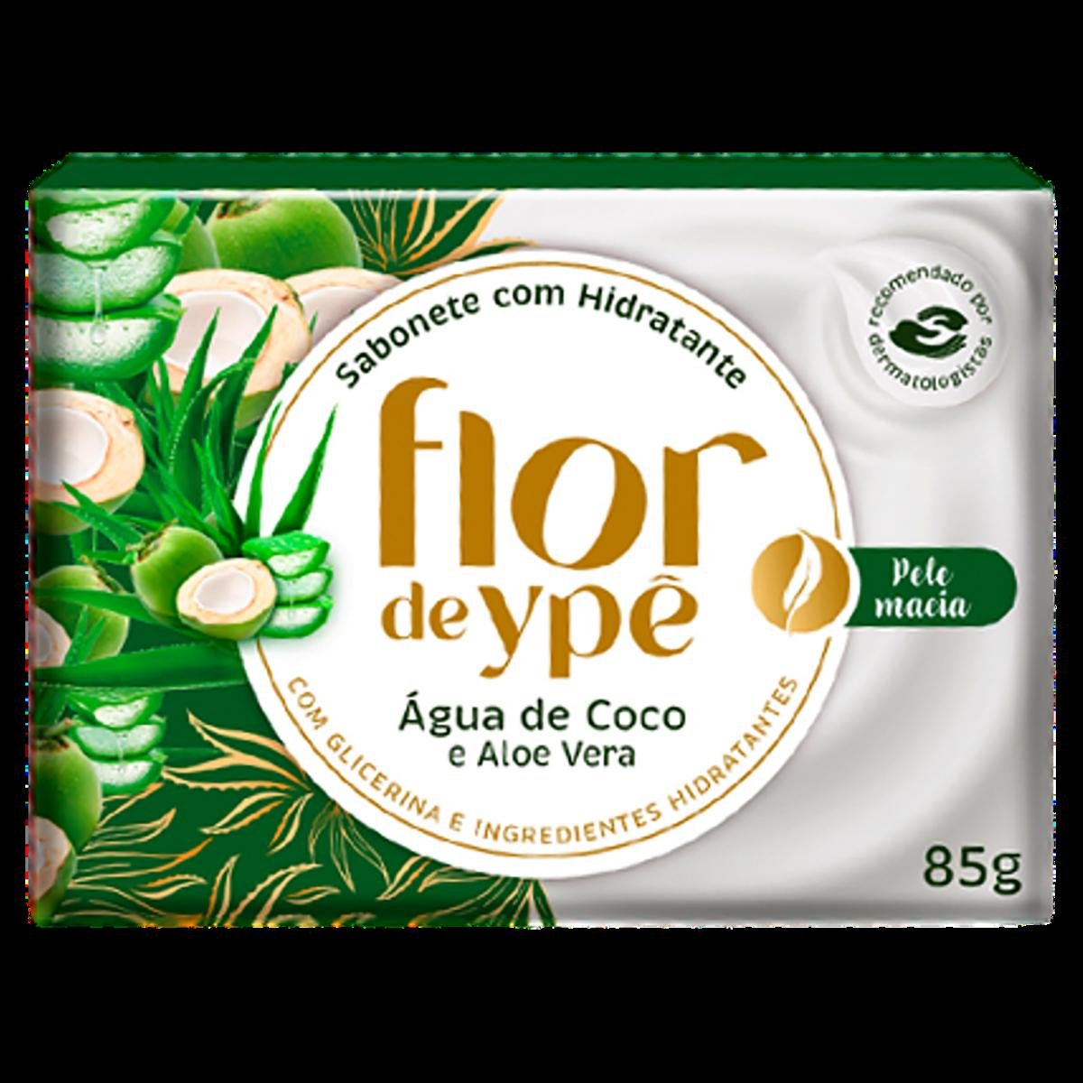 Sabonete Barra Hidratante Água de Coco e Aloe Vera Flor de Ypê Caixa 85g