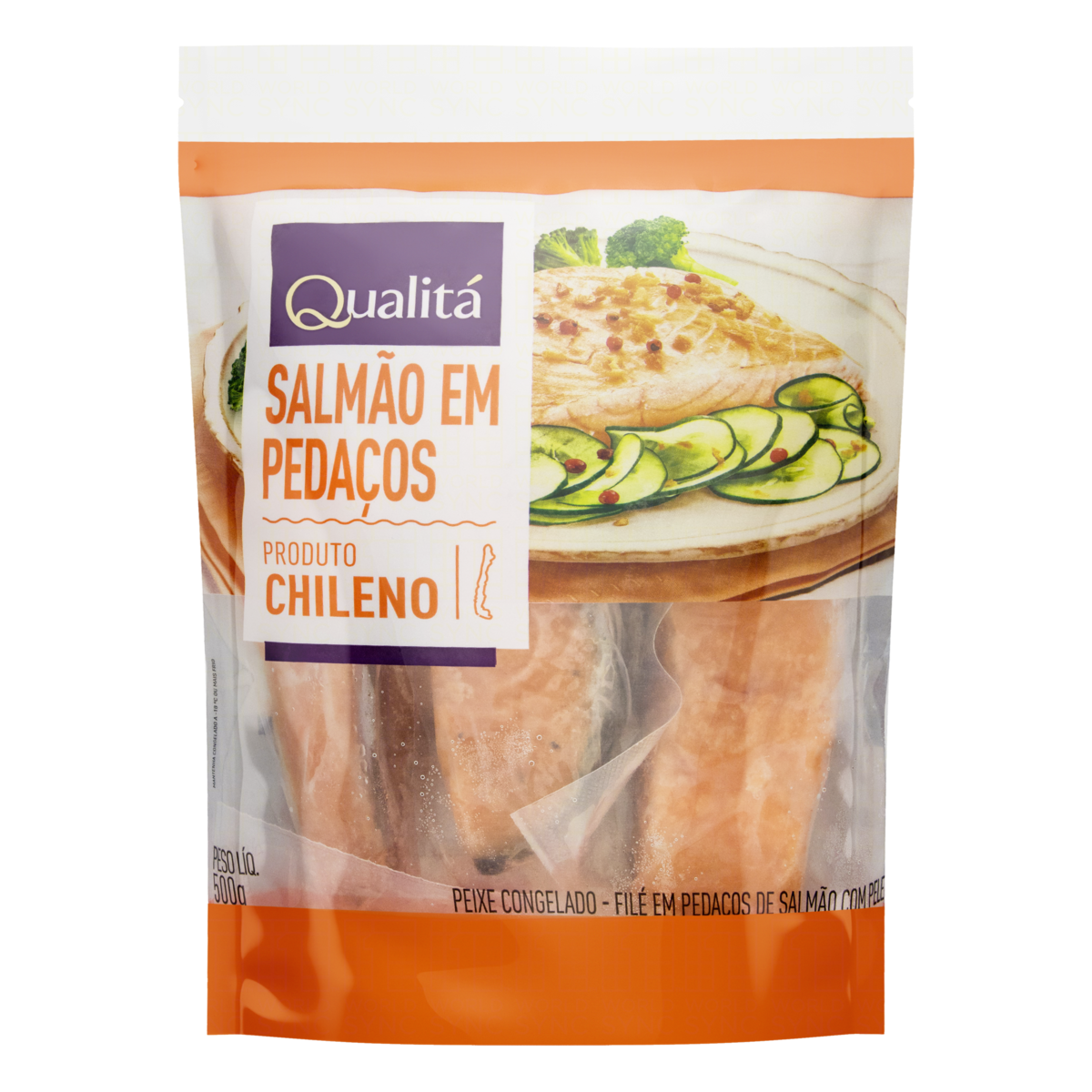 Pedaços De Salmão Congelados QUALITÁ 500g