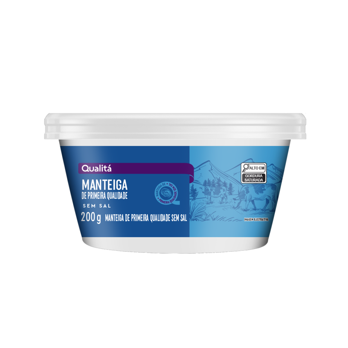 Manteiga de Primeira Qualidade sem Sal Qualitá Pote 200g