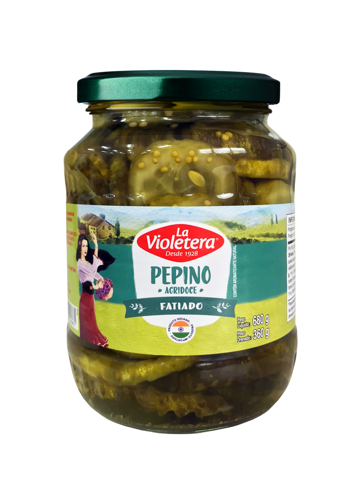 Pepino Fatiado Agridoce Vidro 360g