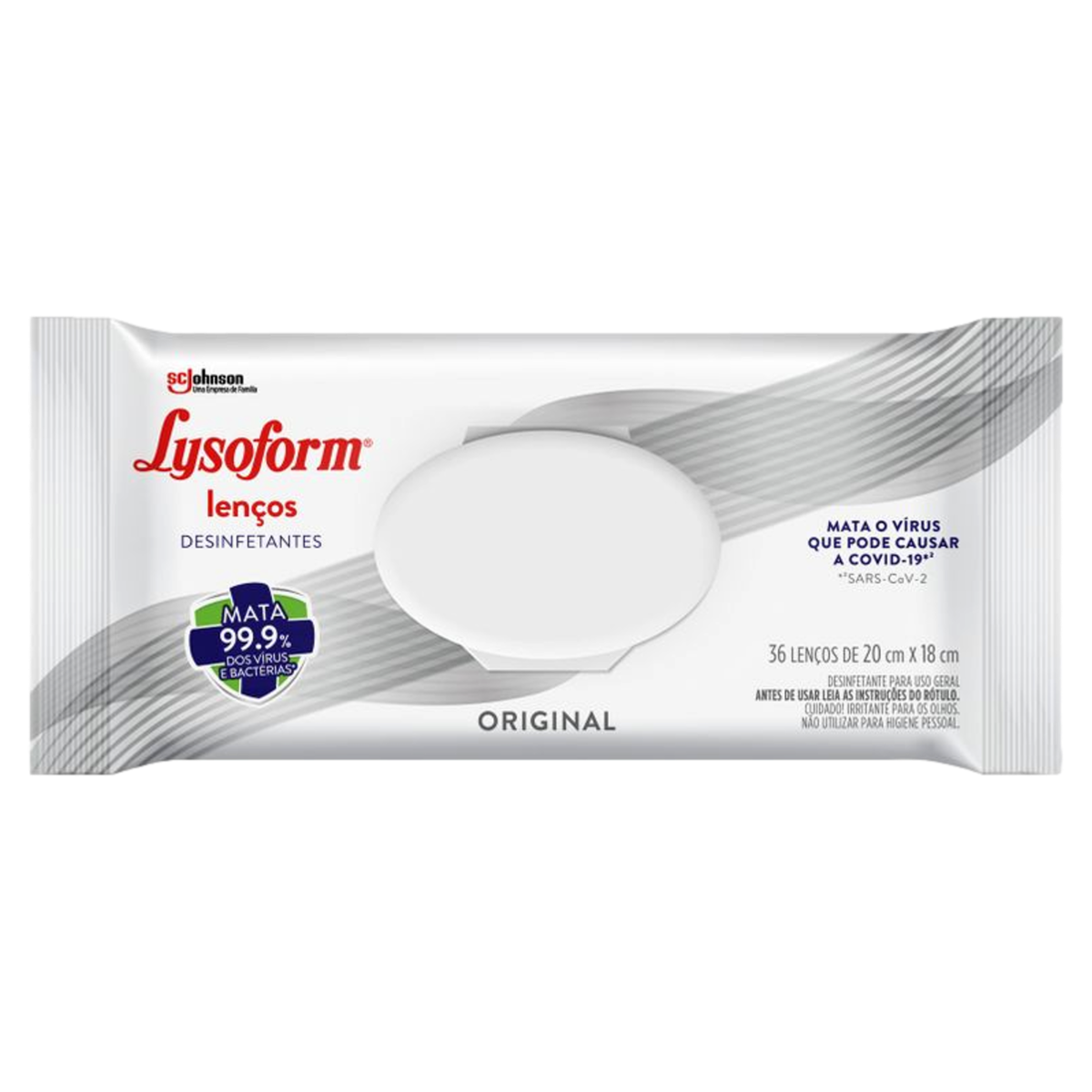 Lenço Umedecido Desinfetante Original Lysoform Pacote 36 Unidades