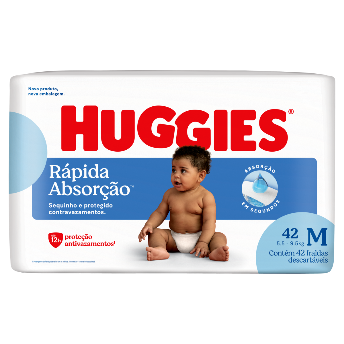 Fralda Descartável Infantil Huggies Tripla Proteção M Pacote 42 Unidades