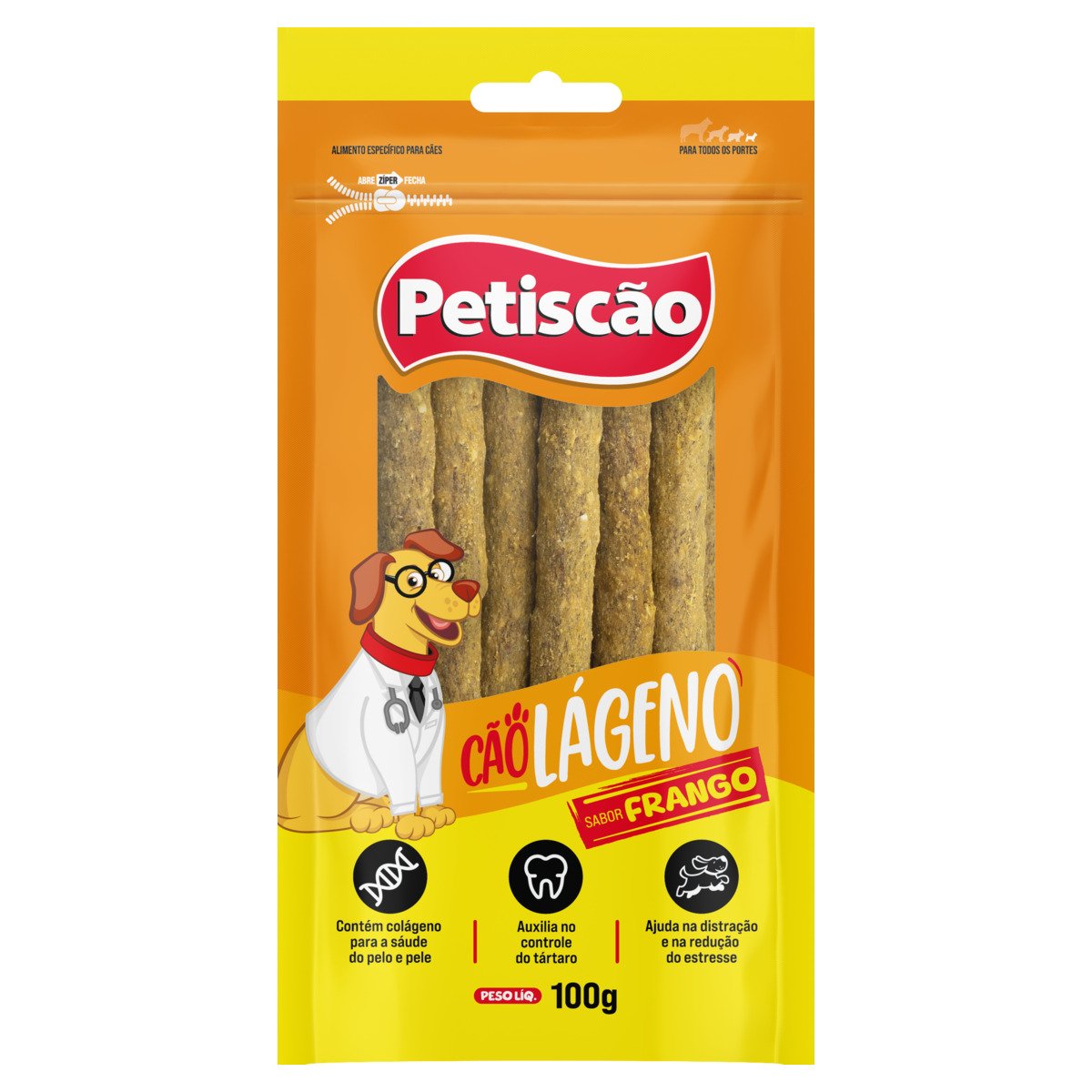 Palito para Cães Frango Petiscão Cãolágeno 100g