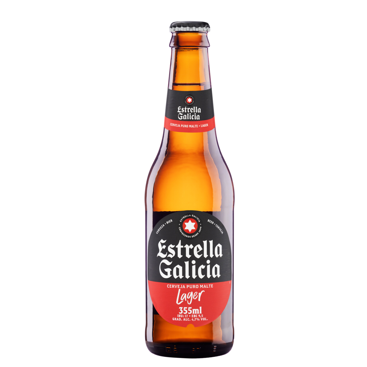 Cerveja Lager Puro Malte Estrella Galicia Garrafa 355ml