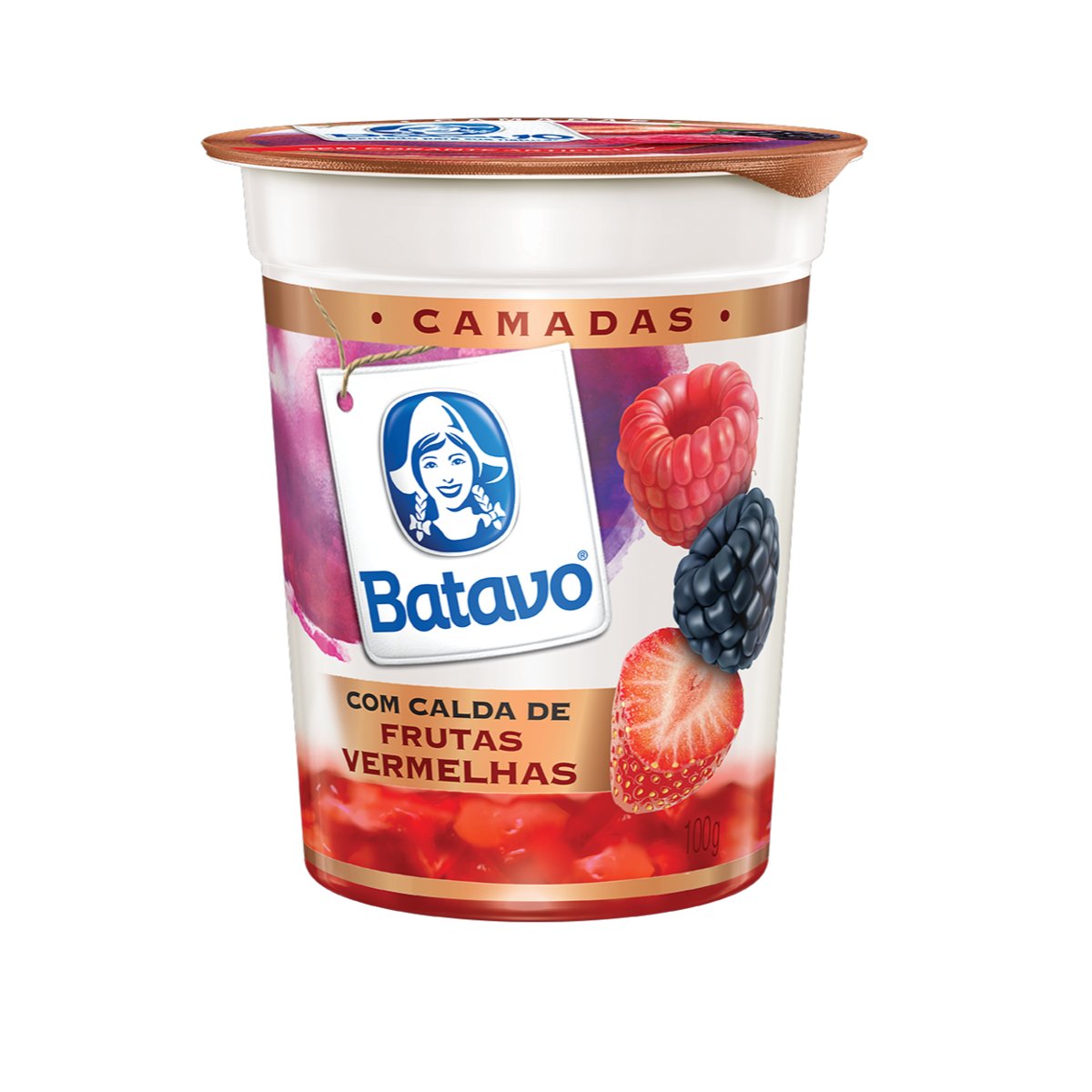 Iogurte Parcialmente Desnatado Calda Frutas Vermelhas Batavo Camadas Copo 100g