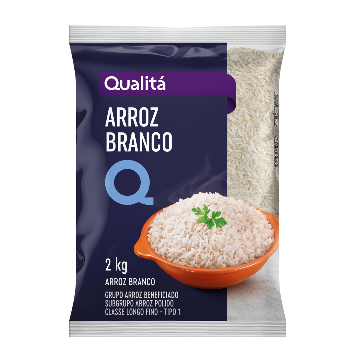 Arroz Branco Tipo 1 Qualitá Pacote 2kg