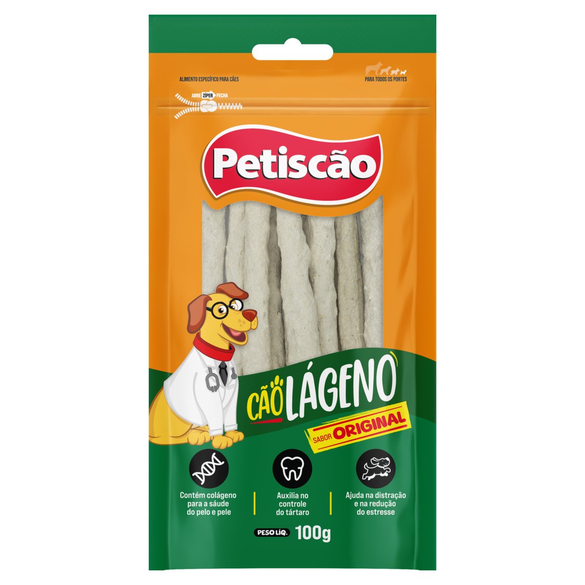Palito para Cães Original Petiscão Cãolágeno 100g