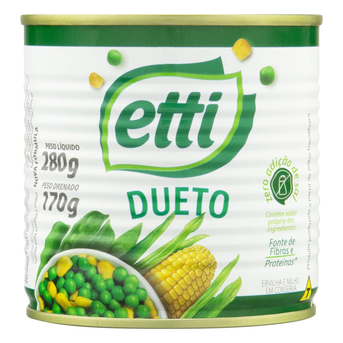 Ervilha e Milho Verde em Conserva Dueto Etti Lata 170g