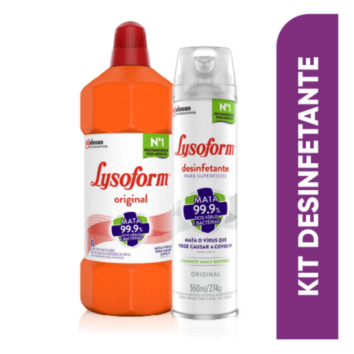 Pack Desinfetante Lysoform Original 360ml + Lysoform Lembrança de Infância 360ml