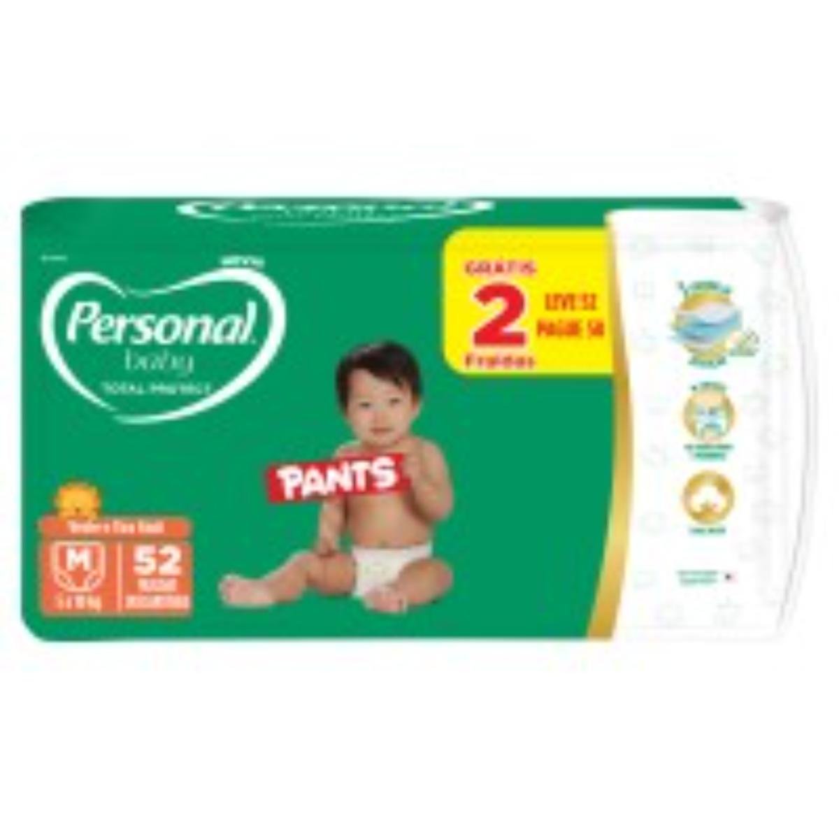 Fralda Descartável Pants Personal Baby Total Protect M Pacote Leve 52 Pague 50 Unidades