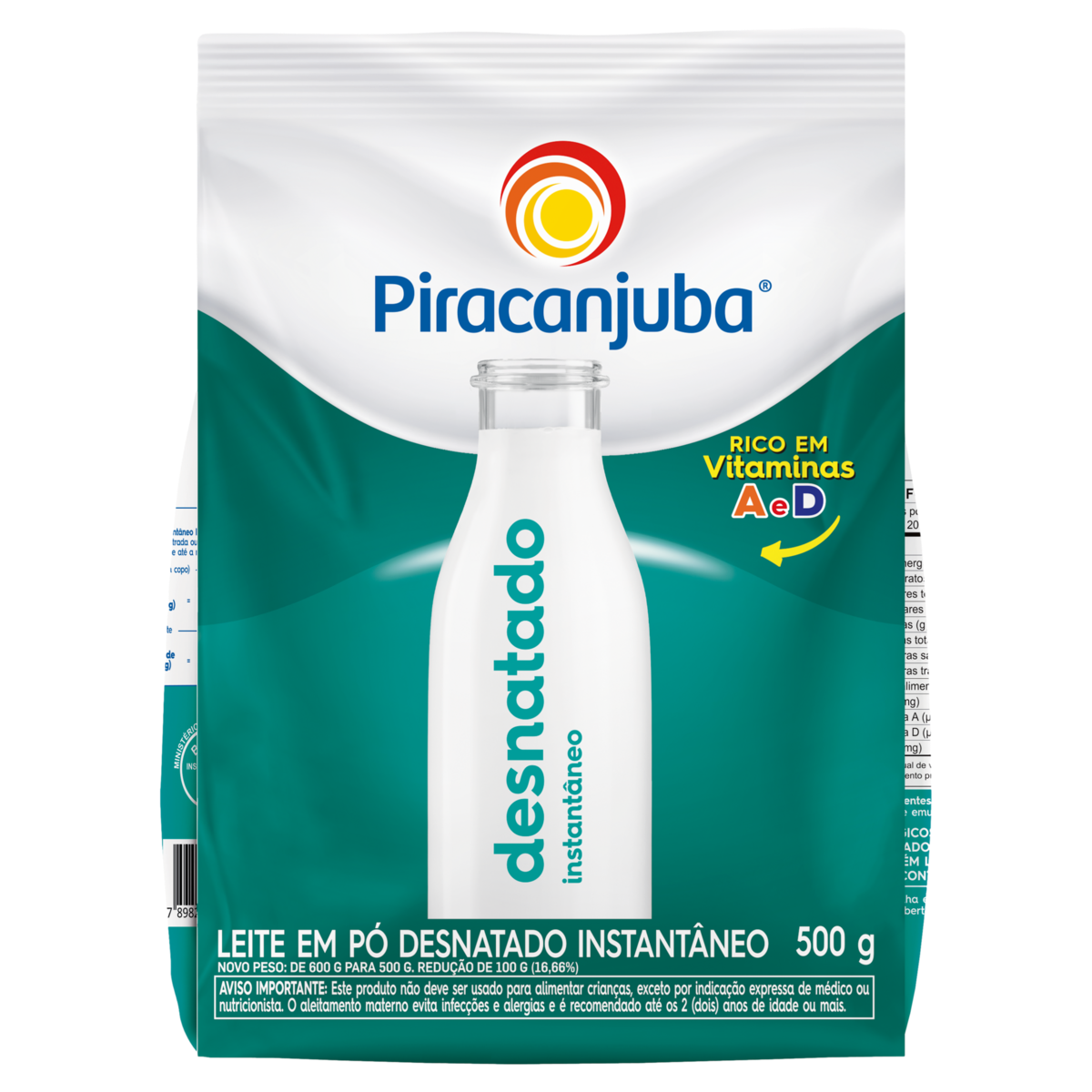Leite Pó Instantâneo Desnatado Piracanjuba Pacote 500g