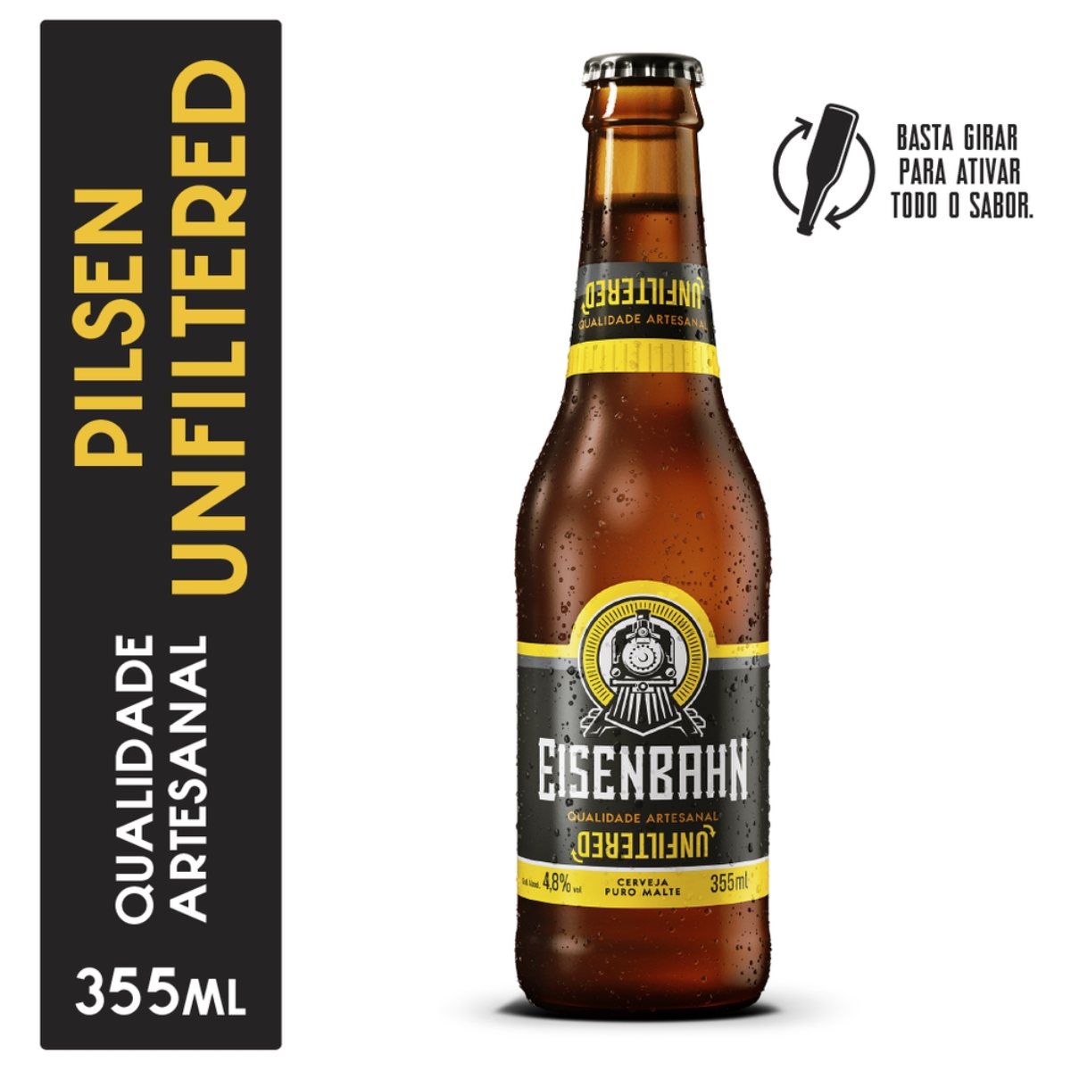 Cerveja Pilsen Puro Malte Unfiltered Eisenbahn Garrafa 355ml