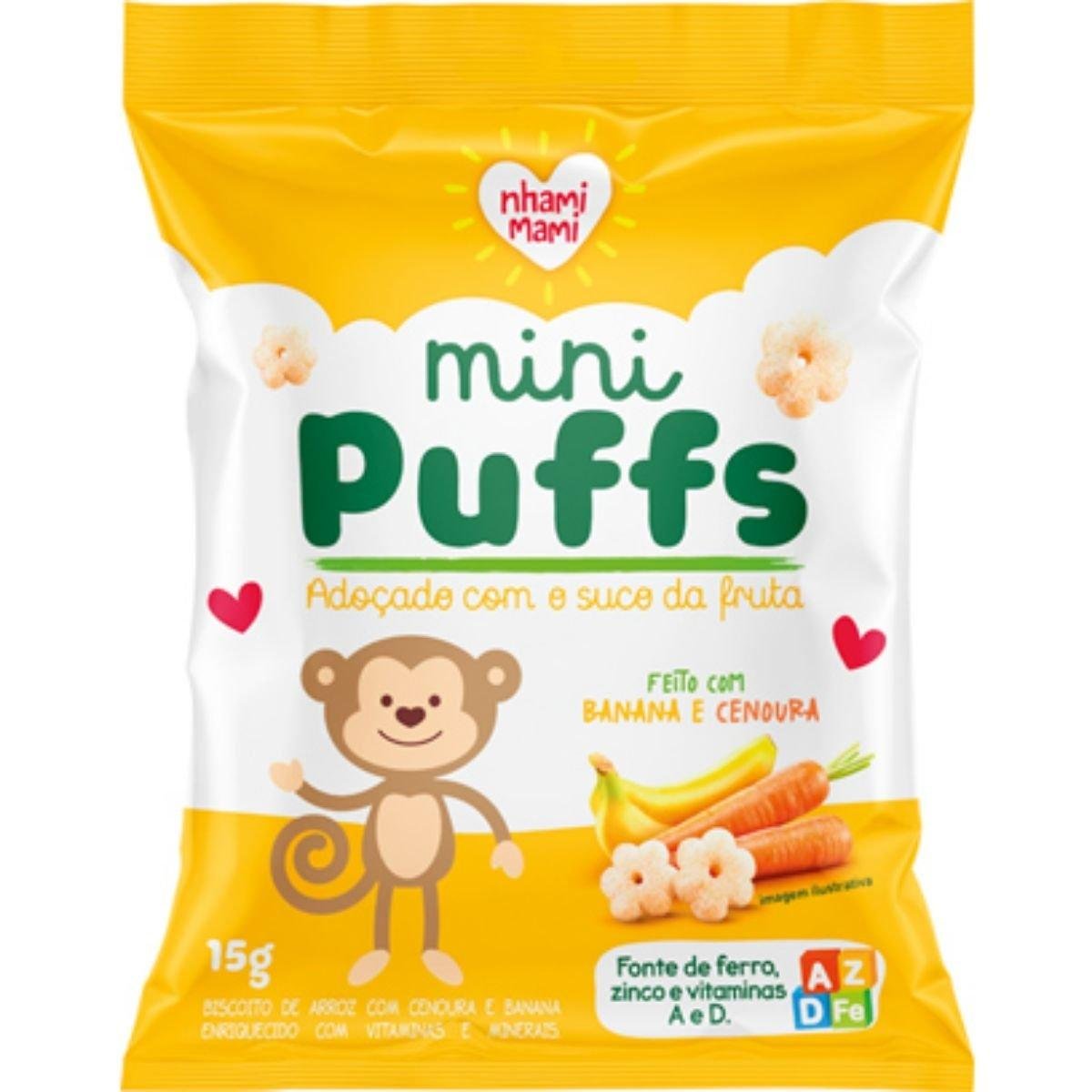 Biscoito De Banana E Cenoura MINI PUFFS 15g