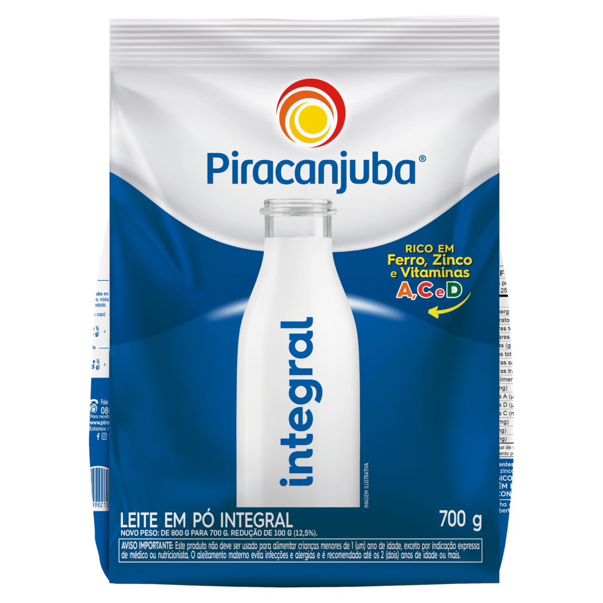 Leite Pó Integral Piracanjuba Pacote 700g