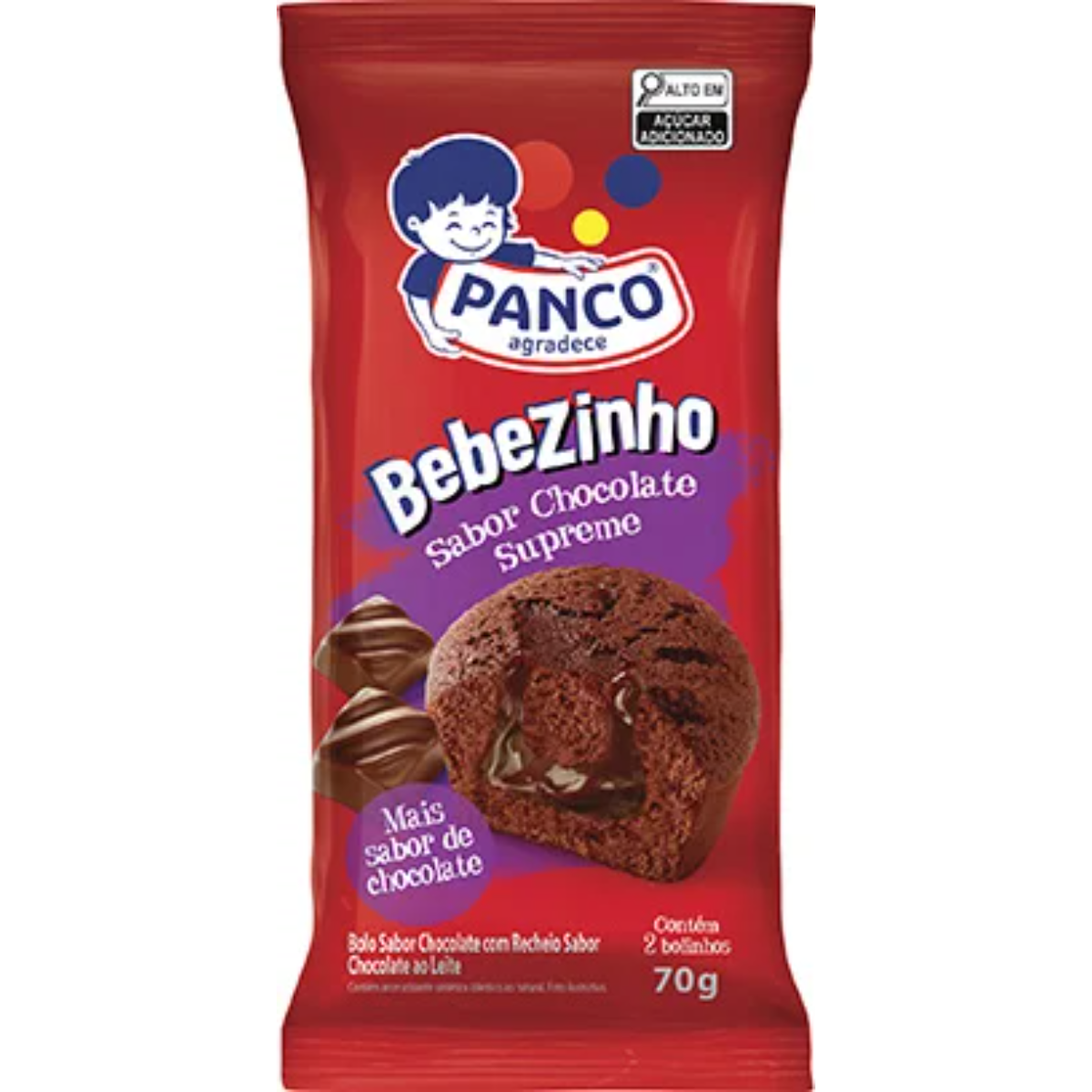 Bolinho Chocolate Suíço Panco Bebezinho Pacote 70g