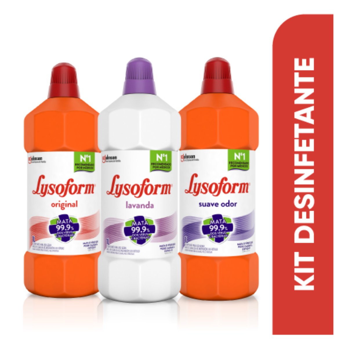 Pack 3 Desinfetantes Lysoform 1L