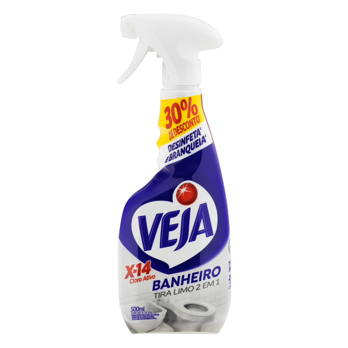 Desinfetante Banheiro Tira-Limo Veja X-14 Frasco 500ml Borrifador Grátis 30% de Desconto