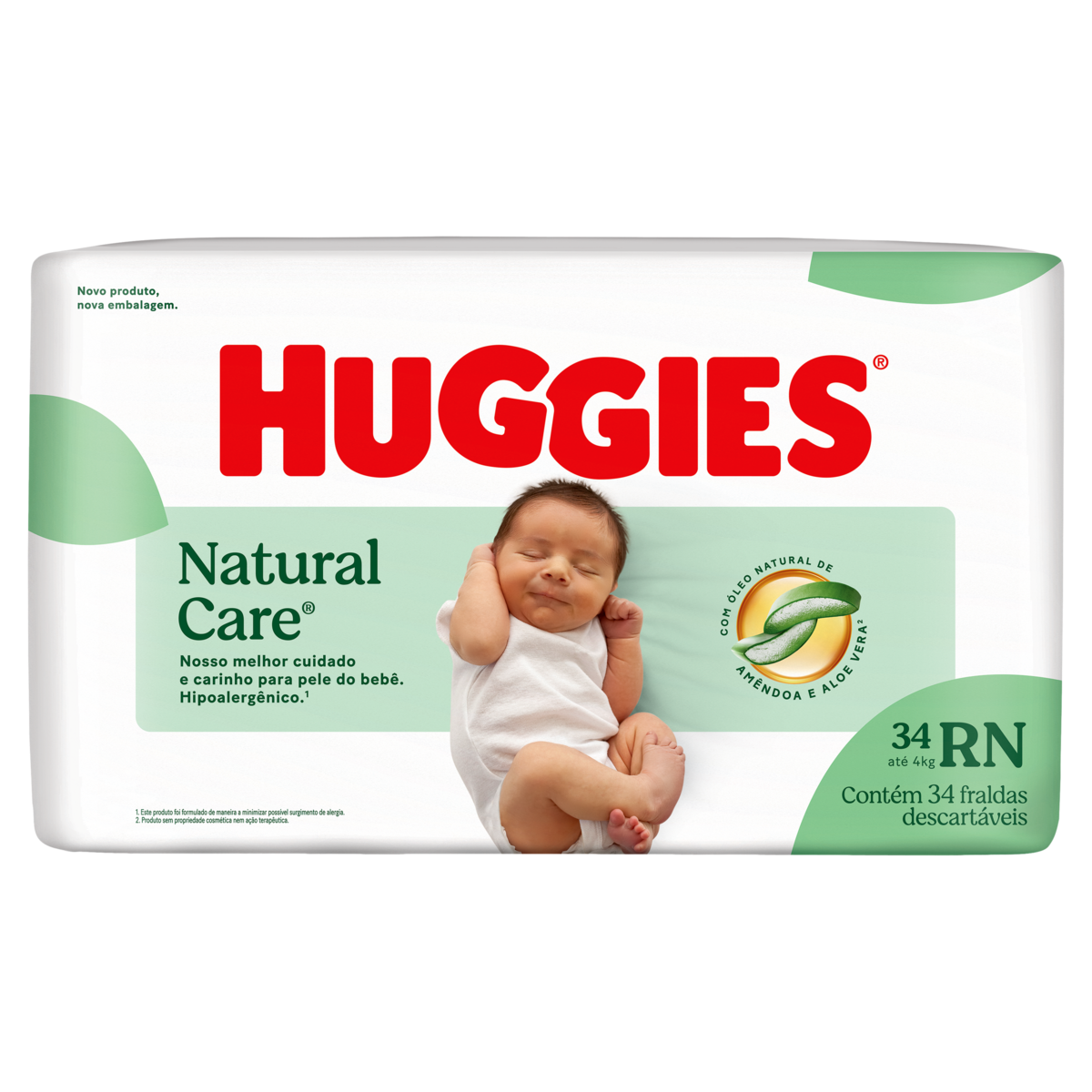 Fralda Huggies Natural Care RN - 34 Fraldas
