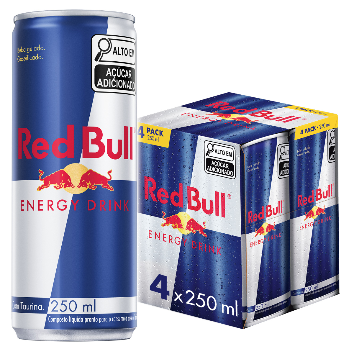 Pack Energético Red Bull Lata 4 Unidades 250ml Cada