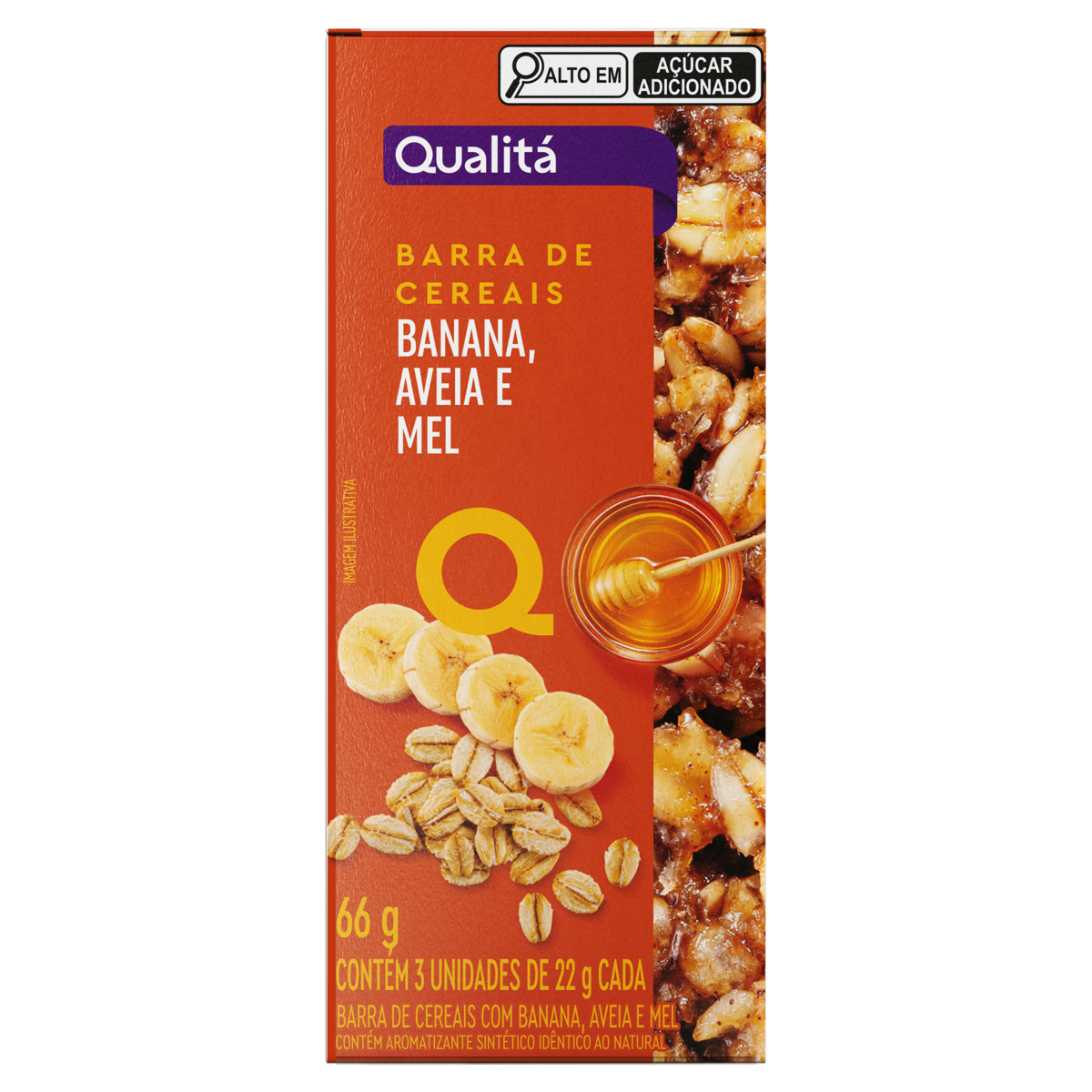 Barra de Cereais QUALITÁ Banana, Aveia e Mel 66g