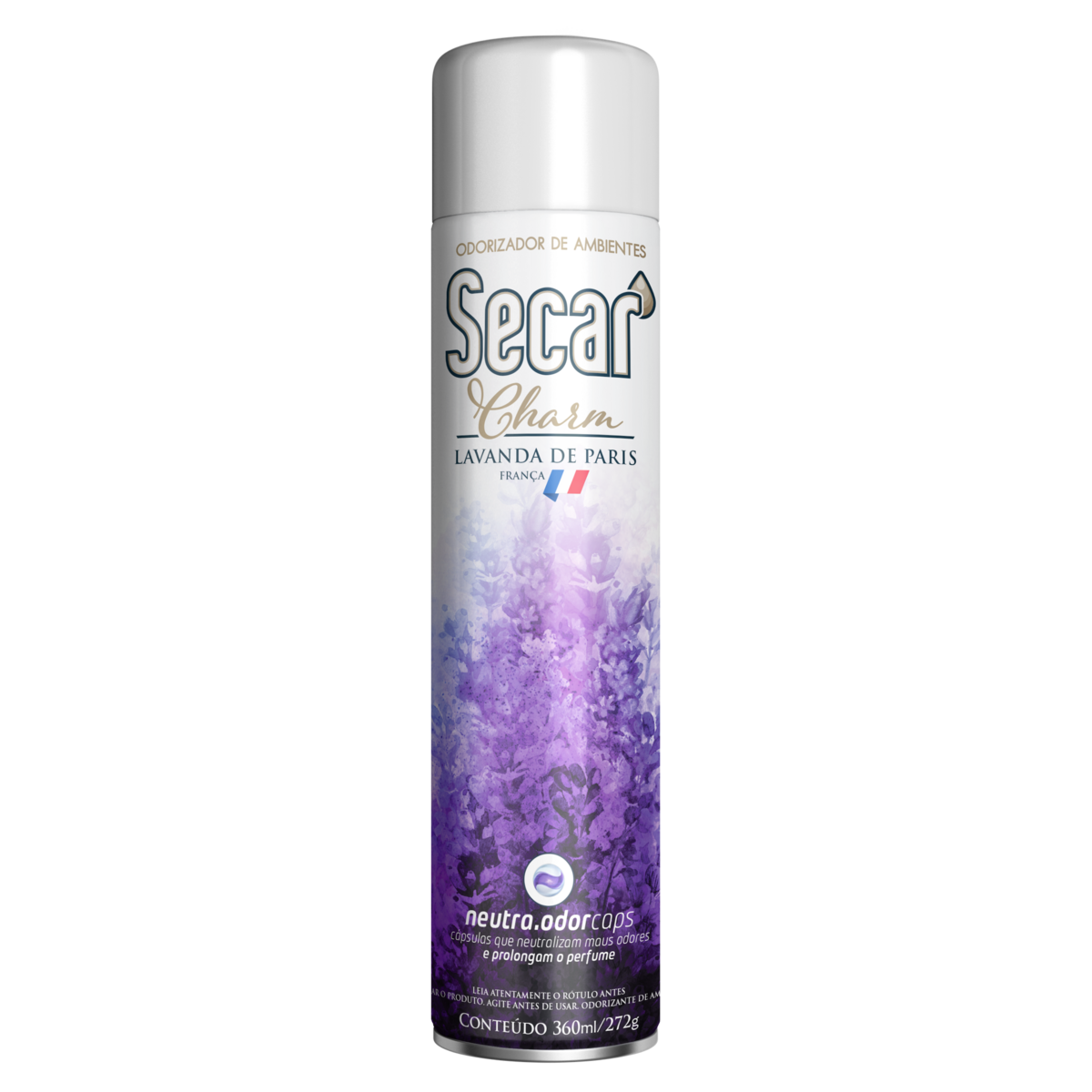 Odorizador de Ambiente Aerossol Lavanda de Paris Secar Charm Frasco 360ml Spray