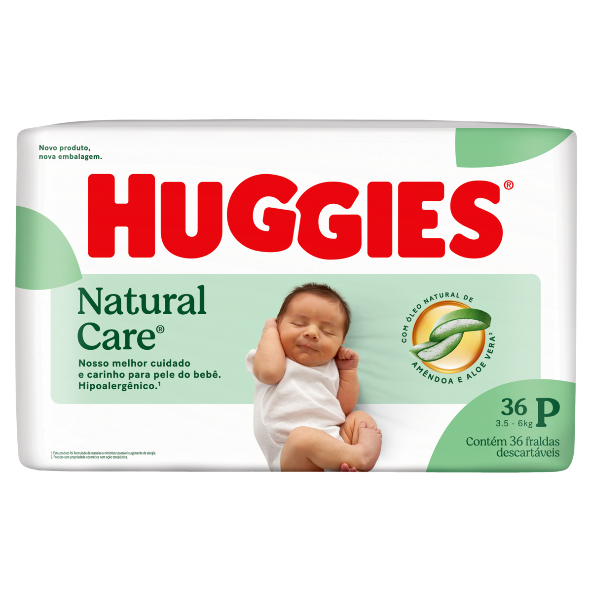 Fralda Huggies Natural Care P - 36 Fraldas